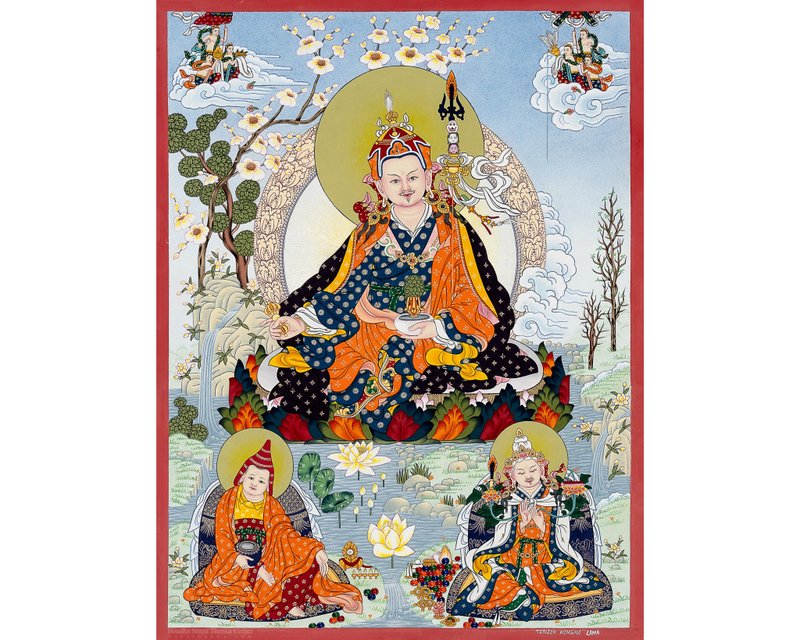 Guru Rinpoche Thangka: Embodiment of Wisdom - Wall Décor - Other Materials Multicolor