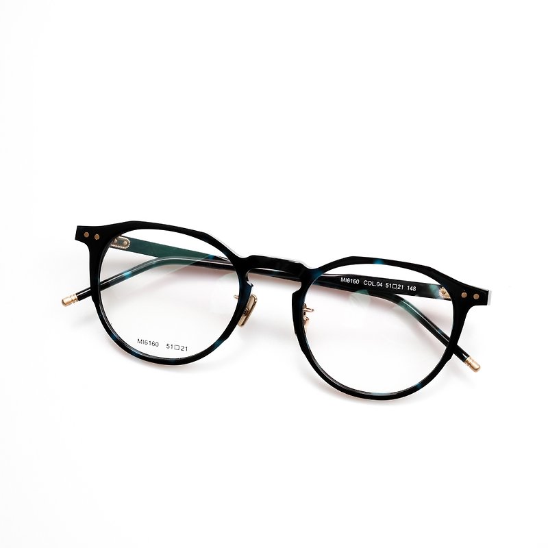 Japan's big box limited edition blue eyes glasses frame round hexagon - Glasses & Frames - Other Materials 
