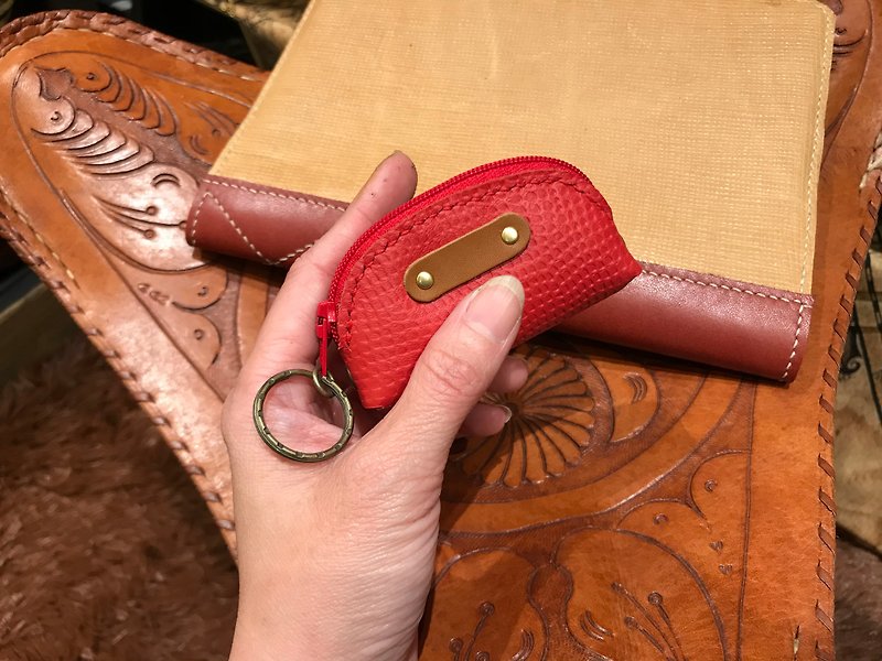 POPO│Fashion Red. Palm. Coin Purse│ - Coin Purses - Genuine Leather Red