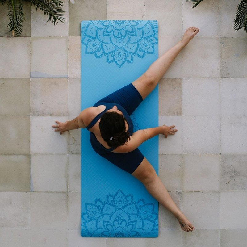 【Yoga Design Lab】Flow Mat TPE eco-friendly yoga mat 6mm - Aqua - เสื่อโยคะ - วัสดุอีโค สีน้ำเงิน