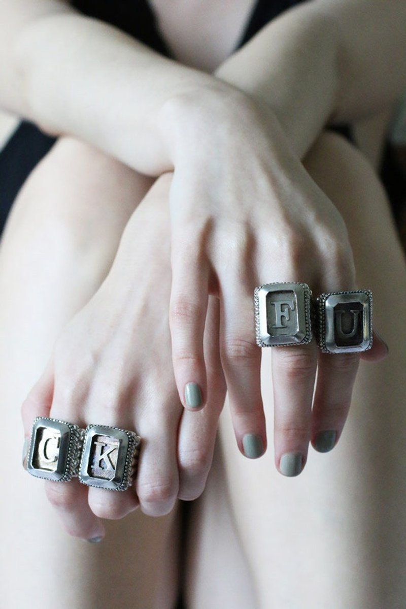 A-Z Alphabet Rings Collection by DEFY V.2 - General Rings - Other Metals Gold