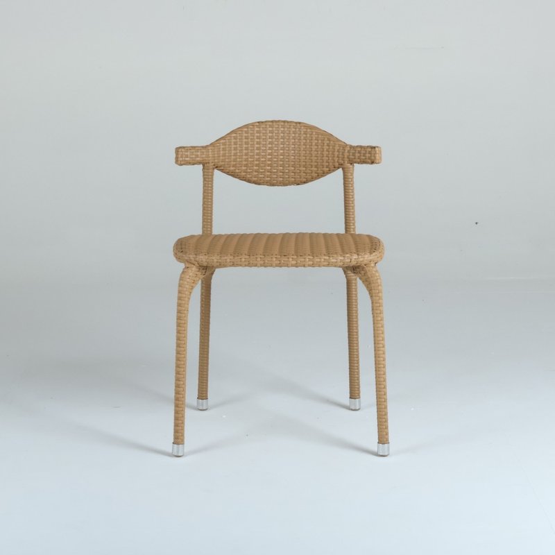 Both indoor and outdoor chairs-rice color-minimalist shape/Indoor and Outdoor - Chairs & Sofas - Waterproof Material Khaki