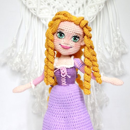 ZiminaDoll Crochet doll pattern PDF in English Amigurumi fairy doll Gift girl DIY Rapunzel