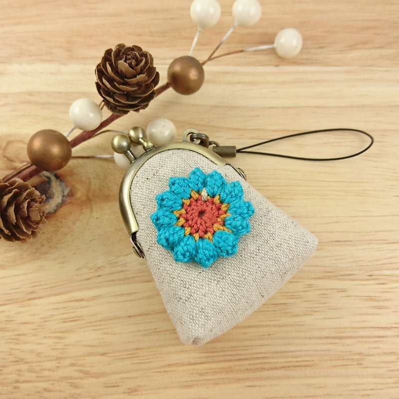 [LCG+ / mini lace gold pendant] Star Garden. Blue - Keychains - Cotton & Hemp Blue