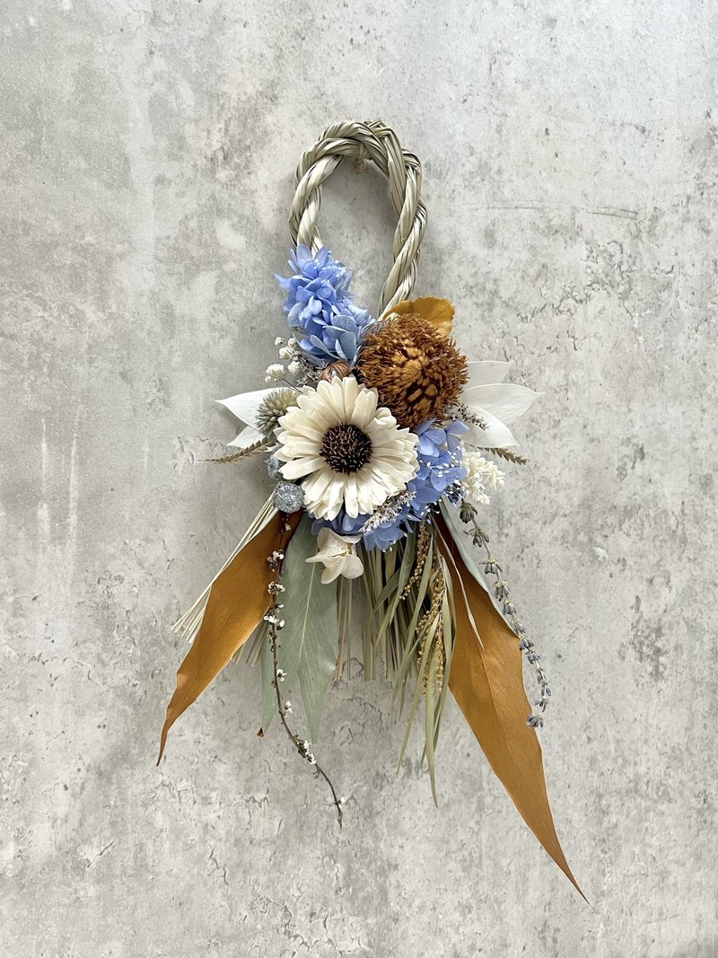 New Year's decoration Japanese-style note with rope can be customized to dry flowers without withering flowers New Year gifts - ช่อดอกไม้แห้ง - พืช/ดอกไม้ หลากหลายสี