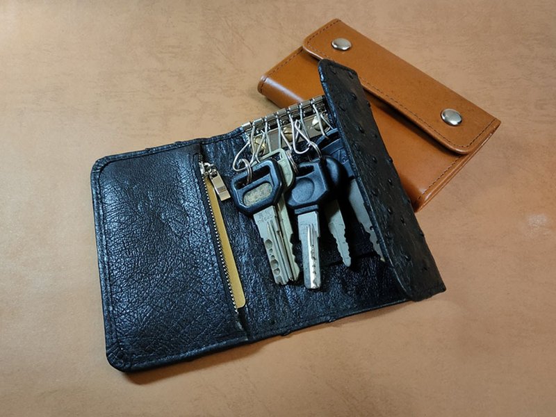 South Africa imported ostrich leather key case - ที่ห้อยกุญแจ - หนังแท้ 