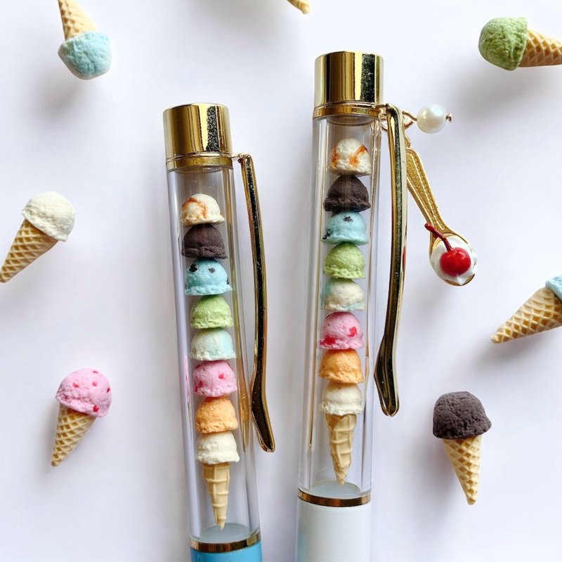 Miniature Ice Cream Stack Ballpoint Pen - Ballpoint & Gel Pens - Resin Green