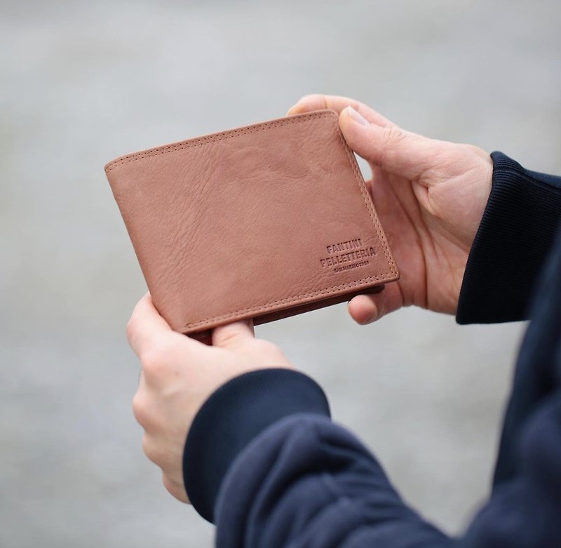 Leather wallet large with coin pocket San Marino - กระเป๋าสตางค์ - หนังแท้ 