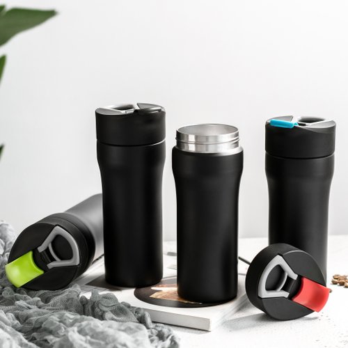 PO: 【杜絕渣渣】法壓咖啡隨行保溫杯-防漏,有手提環 4 色選擇 470ml
