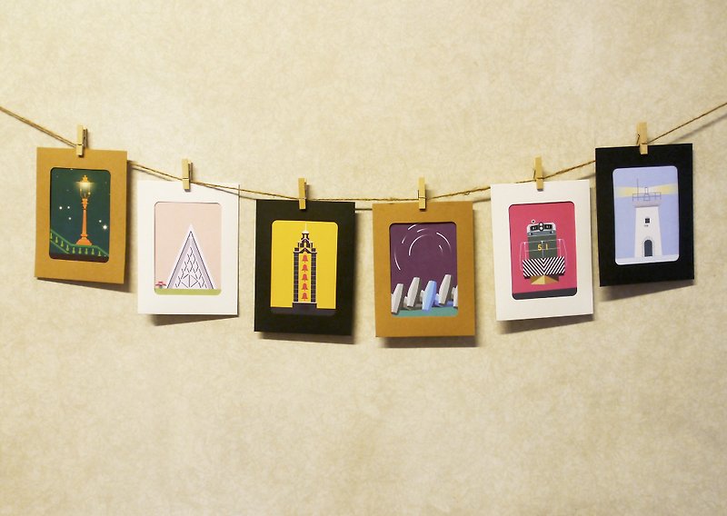 Decorative paper postcard/photo frame Set - Wall Décor - Paper 