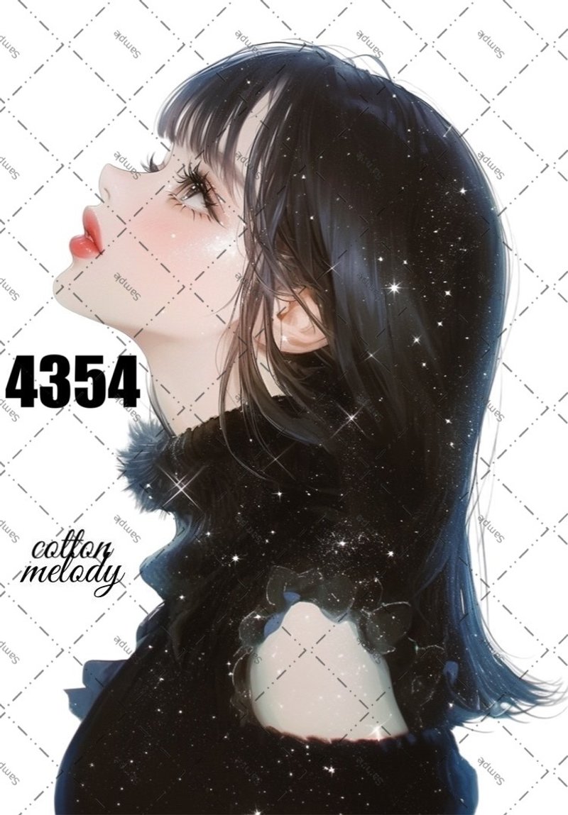original sticker no.4354 人物ステッカー オリジナルステッカー オリジナル人物ステッカー 装飾ステッカー cotton melody - 貼紙 - 紙 