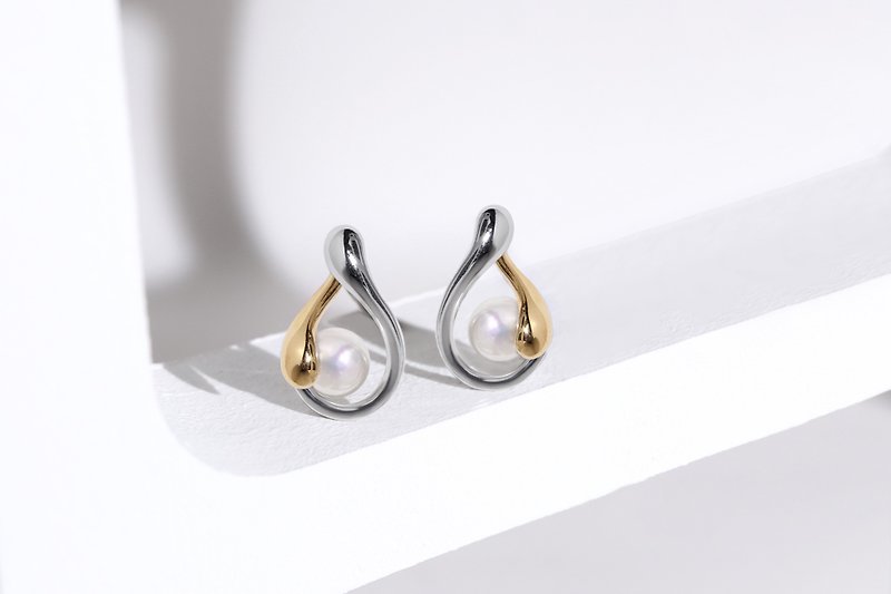 [Designer CONTAIN Series] Communion. water drop earrings - ต่างหู - สแตนเลส สีเงิน