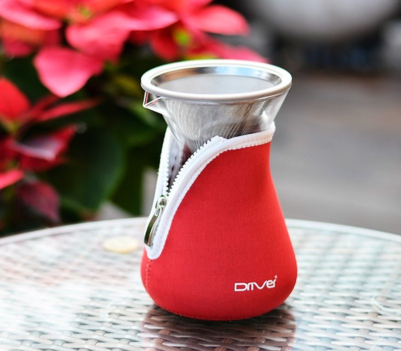 ドライバ北海道グループのコーヒーフィルターカップ（赤） - マグカップ - ガラス 透明