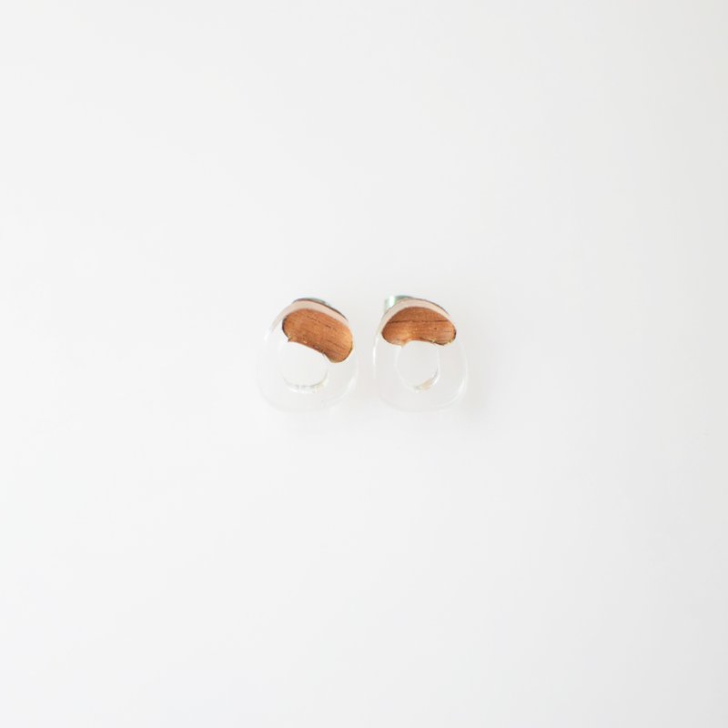 clear hole earrings - Earrings & Clip-ons - Wood Brown