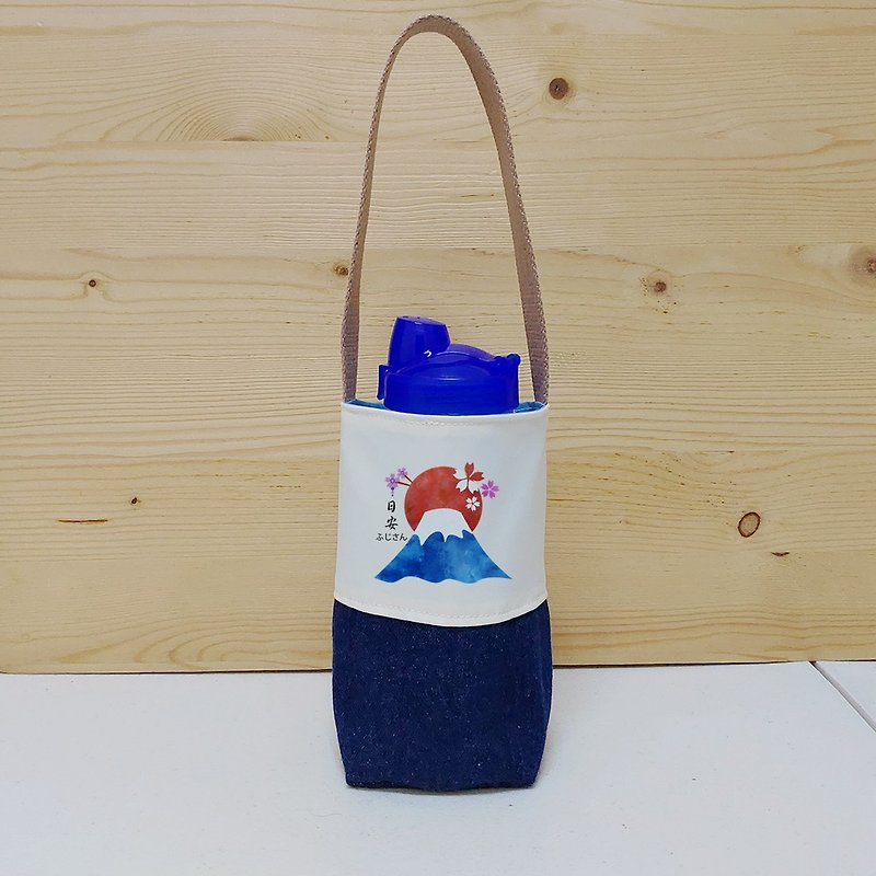 富士山_飲料提袋/水壺袋 - 飲料提袋/杯袋/杯套 - 聚酯纖維 藍色