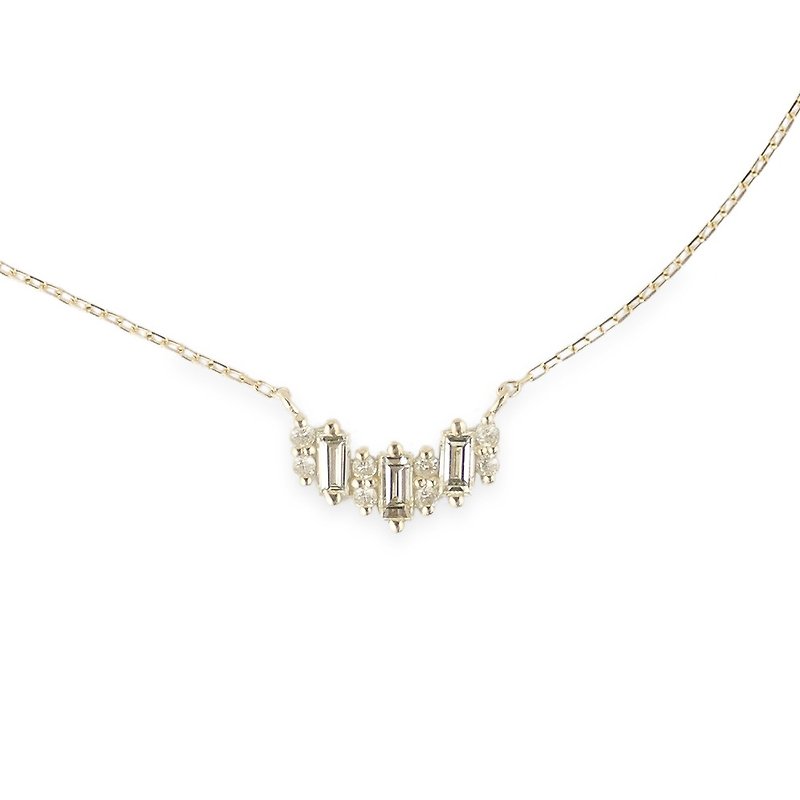 JewCas Carre series 10K gold diamond necklace _BJC7079d - สร้อยคอ - กระดาษ สีใส