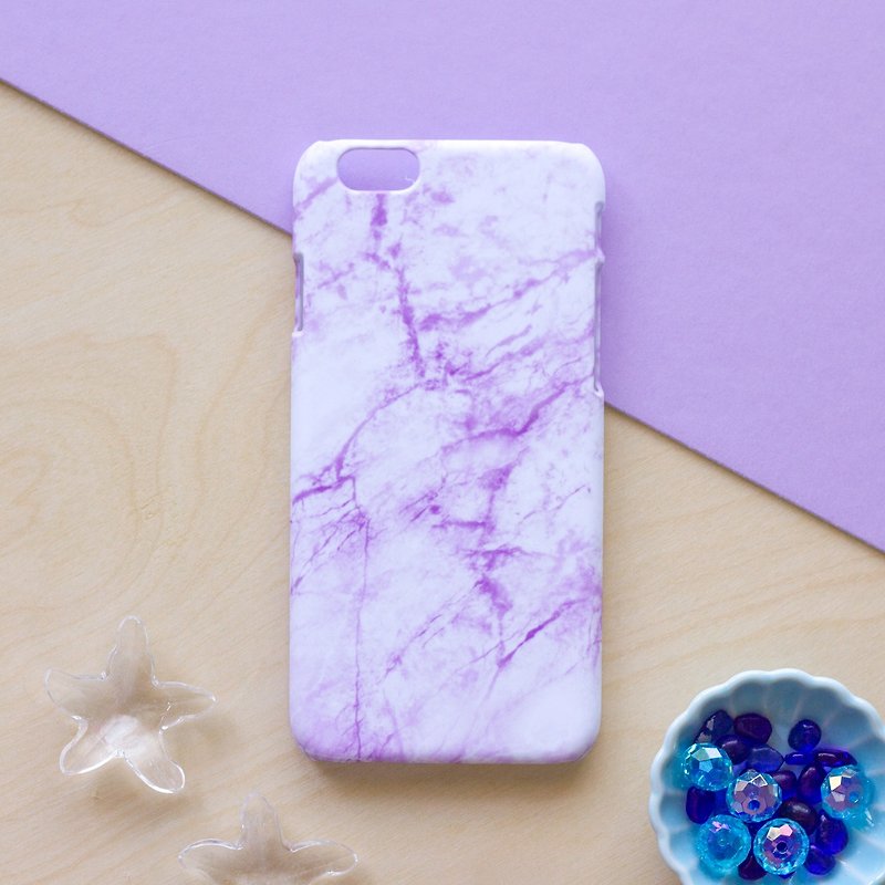 Purple marble. Matte case (iPhone, HTC, Samsung, Sony) - เคส/ซองมือถือ - พลาสติก สีม่วง