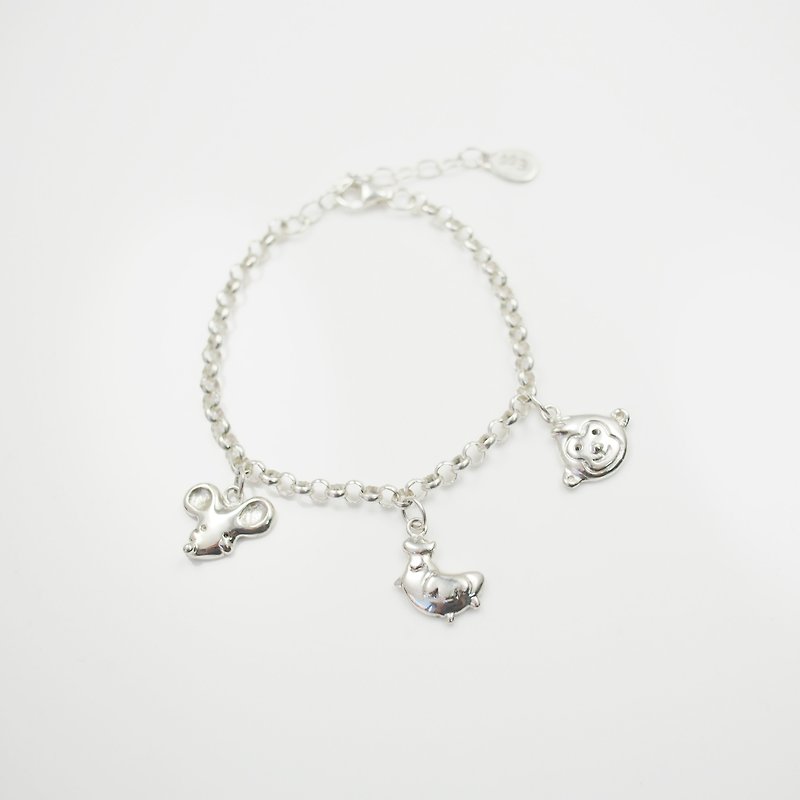 The pendant of the twelve zodiac jewelry custom series sterling silver bracelet pendant can be customized - สร้อยข้อมือ - เงินแท้ สีเงิน