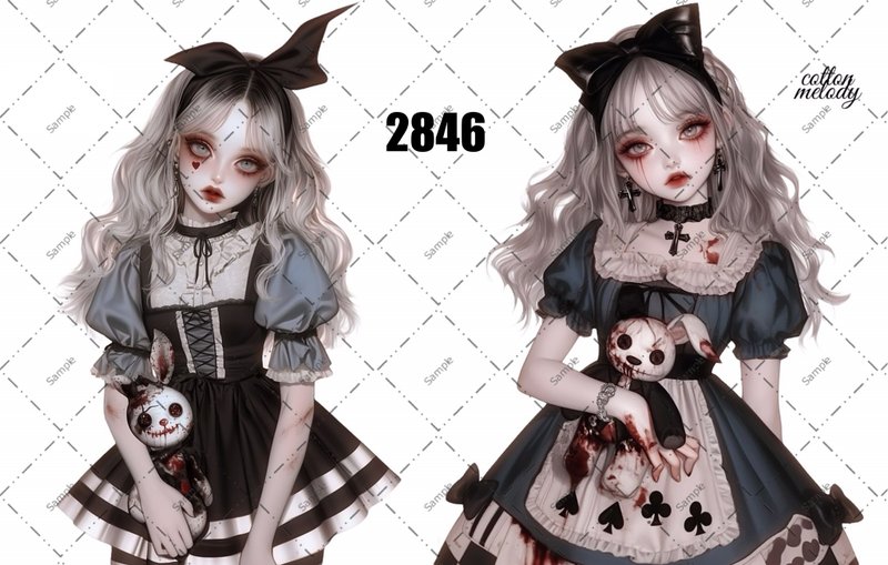 original sticker no.2846 人物ステッカー オリジナルステッカー オリジナル人物ステッカー 装飾ステッカー cotton melody - 貼紙 - 紙 