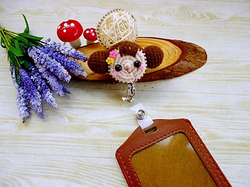 花兔手作 Hwatokki Handmade 雙包子娃娃伸縮票卡夾 附贈證件套和珠鍊