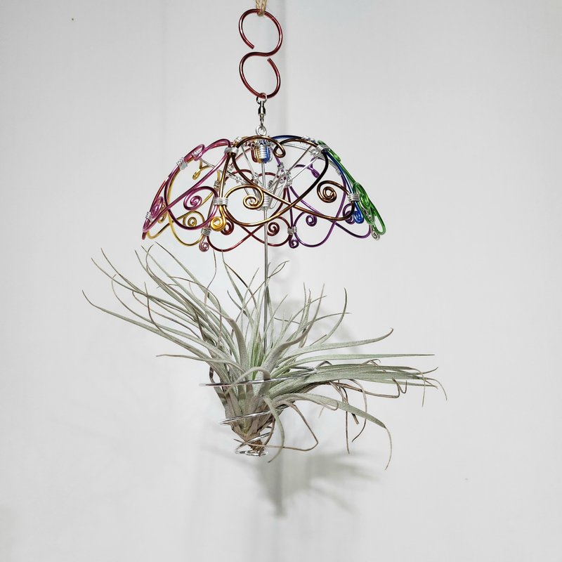 Naked three-dimensional umbrella aluminum wire decoration empty phoenix overhead phoenix flower stand gardening (excluding air pineapple) - ตกแต่งต้นไม้ - อลูมิเนียมอัลลอยด์ 