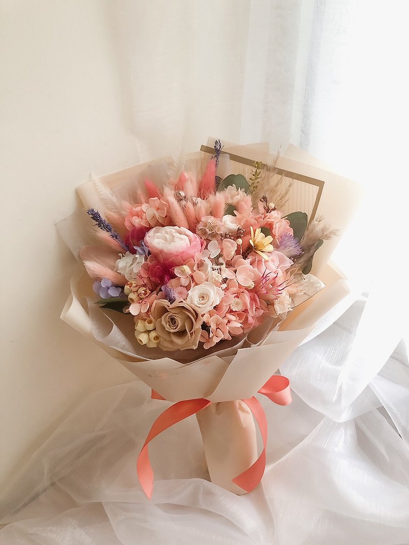Preserved Flower Preserved Rose Dry Flower Bouquet Opening Graduation Gift Proposal Bouquet Lover Gift - Dried Flowers & Bouquets - Plants & Flowers Pink