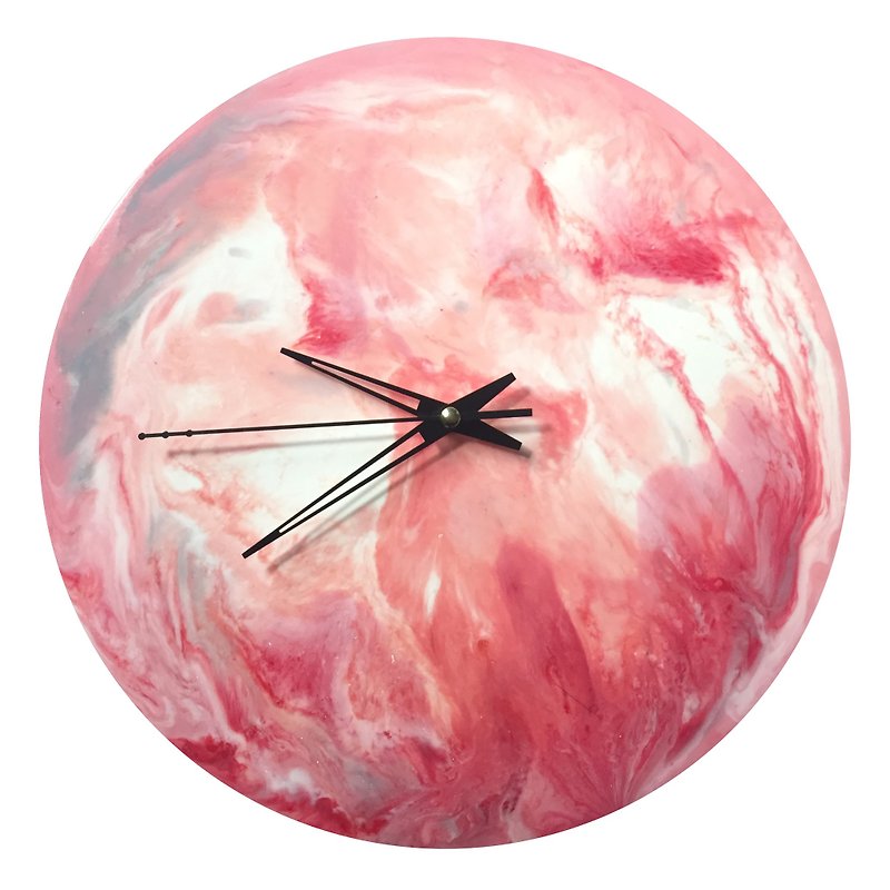 【 Pink 紅粉・月球體・手工掛牆裝飾】30cm - 時鐘/鬧鐘 - 塑膠 粉紅色