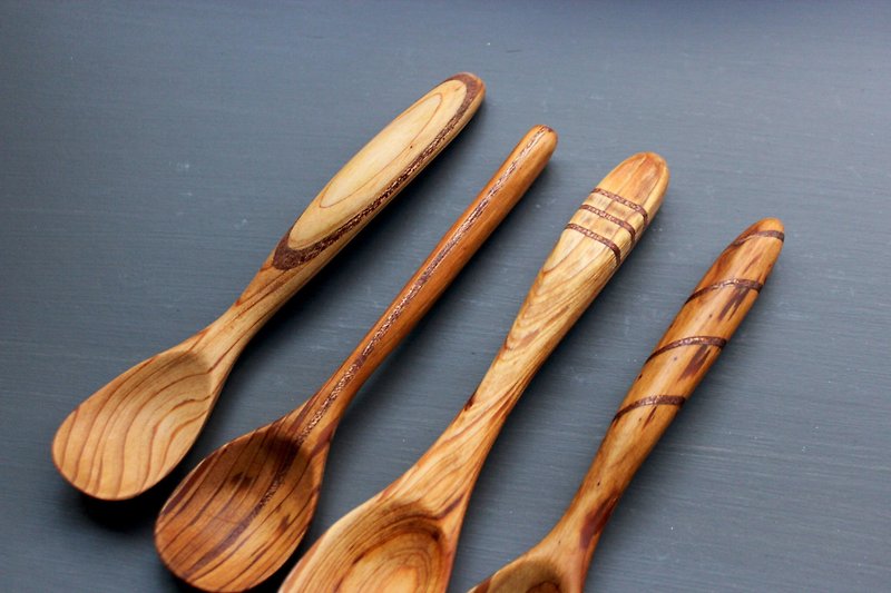 Old house with old wood. Shaped wooden spoon - Cutlery & Flatware - Wood Brown