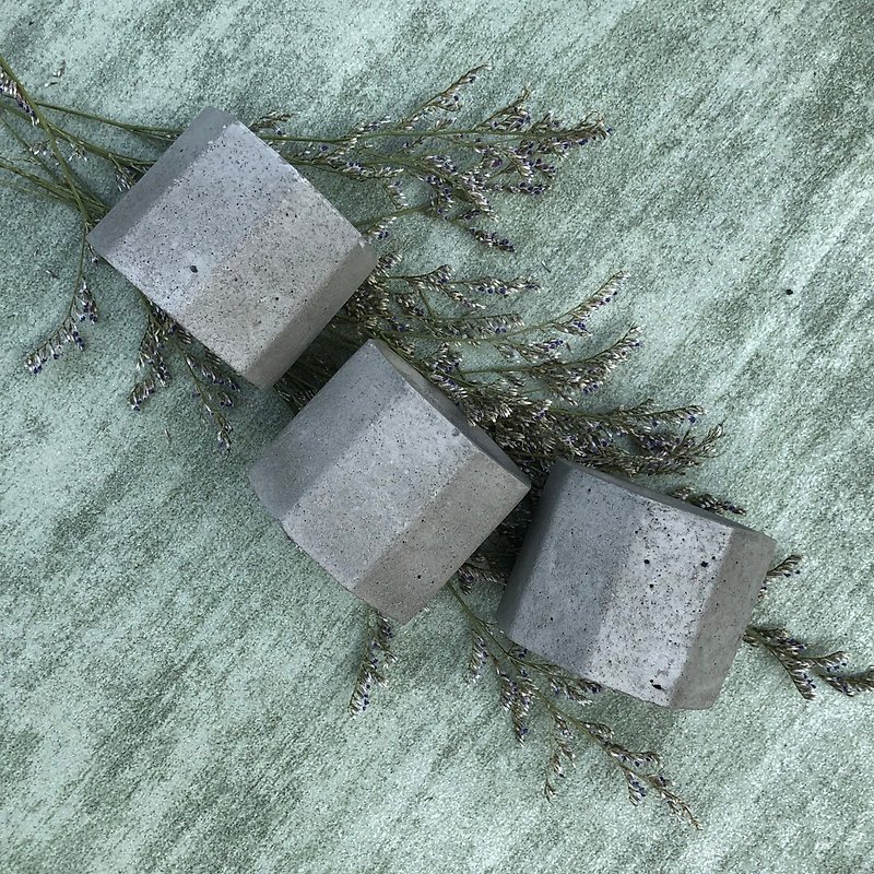 Cement small Cement flowerpot 3 pcs succulent plant flowerpot customized products - Plants - Cement Gray