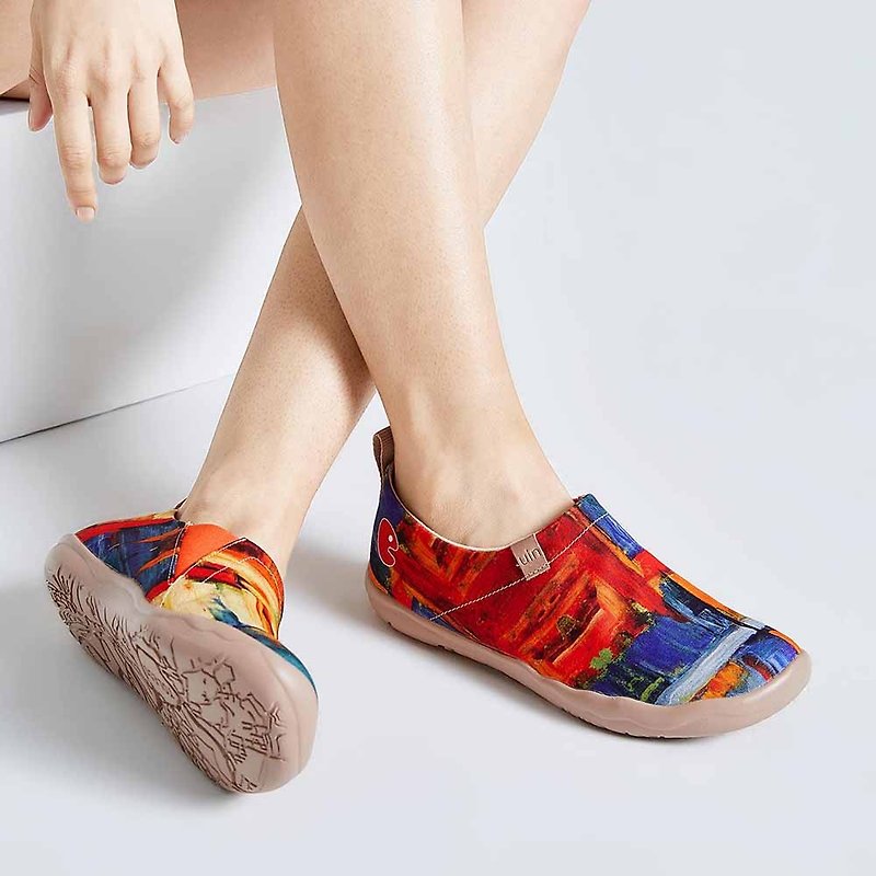 [Uin] Spanish original design | Color guessing painted casual women's shoes - Women's Casual Shoes - Other Materials Multicolor