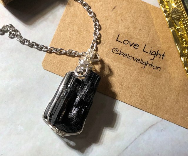 魔除け・浄化 ブラックトルマリンネックレス 原石ハンドメイド