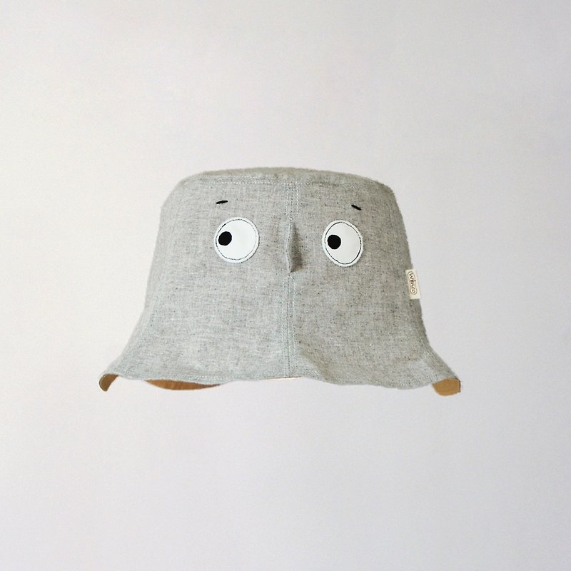 [Hide hat - cement gray] light and wash cotton adult fisherman hat - หมวก - ผ้าฝ้าย/ผ้าลินิน สีเทา