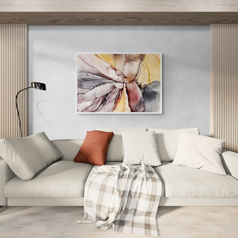 Peony Studio Texture Hanging Painting - Alcohol Ink Copy Painting - Earth Smudged 4 - Posters - Other Materials 