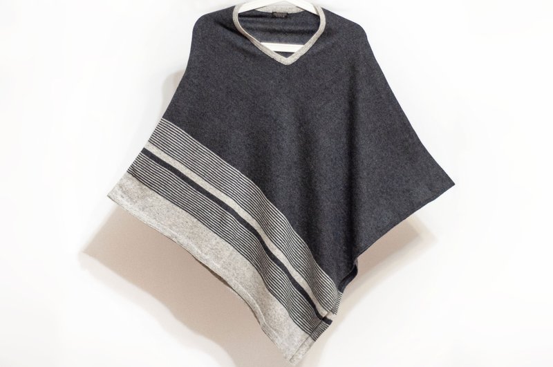 Cashmere cashmere poncho ring velvet shawl Bohemian wool poncho shawl - gray - Knit Scarves & Wraps - Wool Multicolor