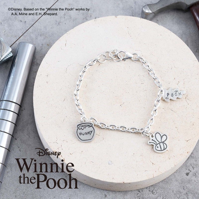 Disney Metalwork Handmade Bracelet The Pooh Family - สร้อยข้อมือ - เงินแท้ 