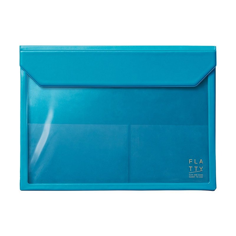 [KING JIM] FLATTY multi-purpose storage bag light blue A4 - แฟ้ม - พลาสติก สีน้ำเงิน