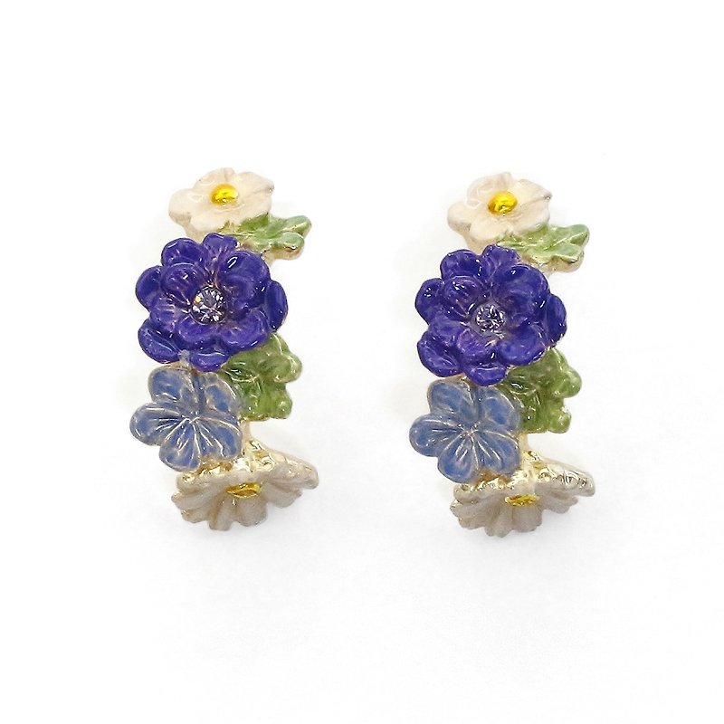 Flower Mob Pierce PA435 - Earrings & Clip-ons - Other Metals Multicolor
