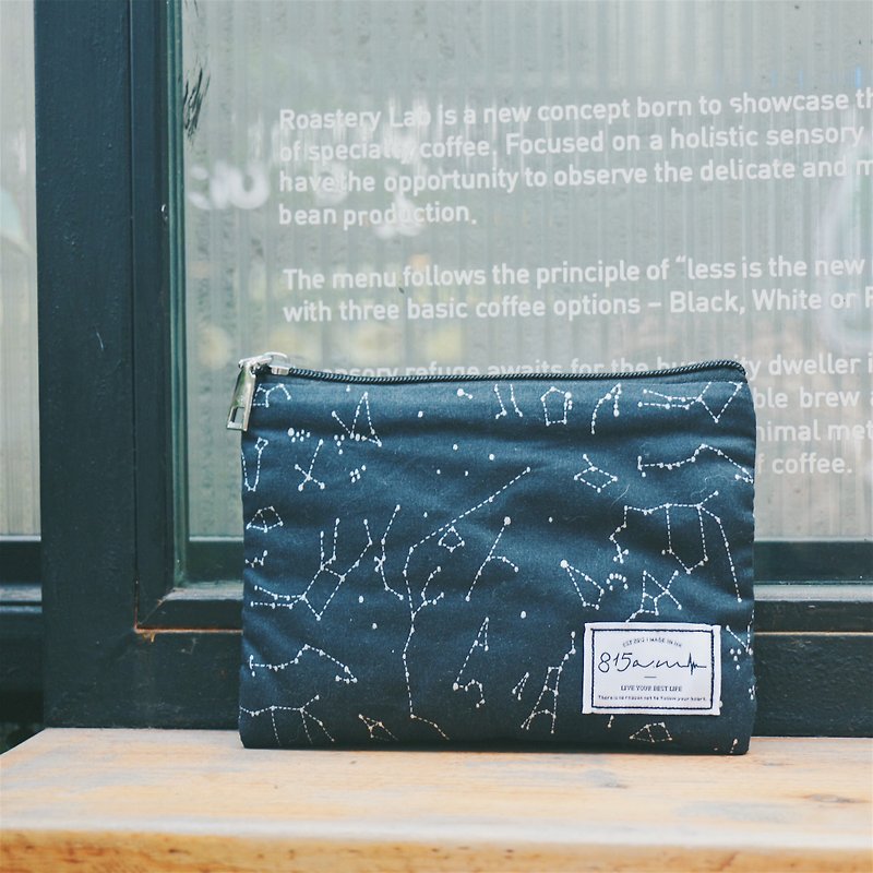Black Star Pencil Bag/Cosmetic Bag | 815a.m - Toiletry Bags & Pouches - Cotton & Hemp Black