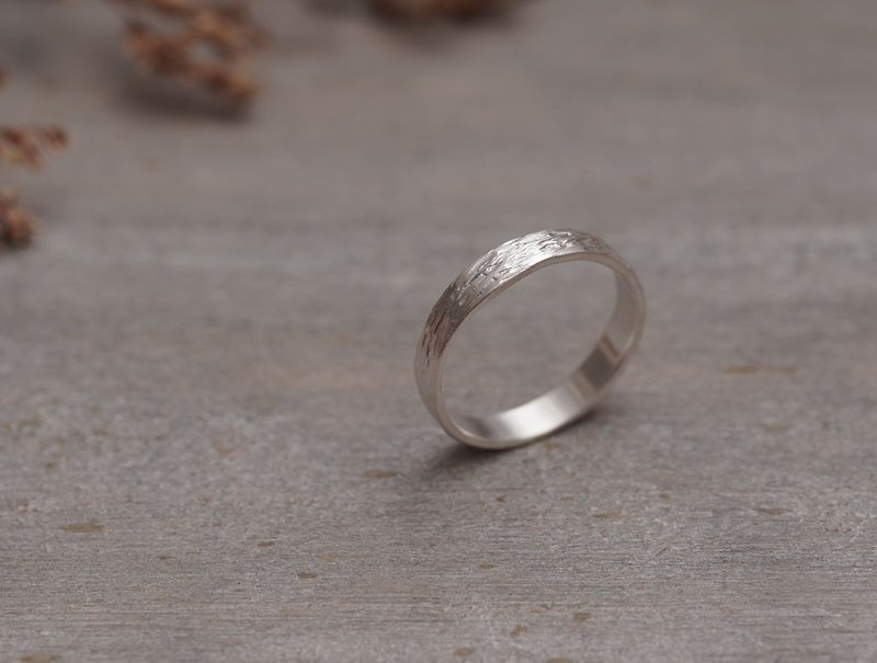 ni.kou sterling silver silk pattern single ring women's ring tail ring - แหวนทั่วไป - โลหะ 