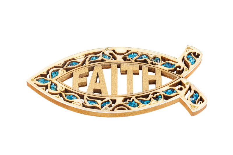 以色列進口 手工鑲嵌 彩石 壁掛飾 FAITH 2079040 - 壁貼/牆壁裝飾 - 其他材質 