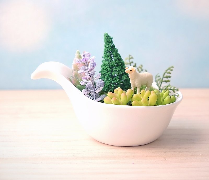 A spoonful of forest - meat model micro-material package <A spoonful Forest>Forest spoons Succulents</a> - ตกแต่งต้นไม้ - ปูน สีเขียว