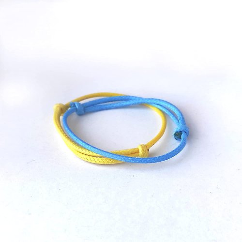 NineCarpStudio Ukrainian flag unisex adjustable bracelet Blue and Yellow bracelet Stay with us