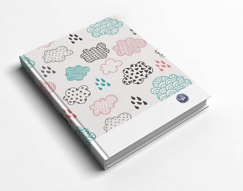 Rococo strawberry WELKIN hand-created_handmade notebook/handbook-geometric hand-painted clouds - สมุดบันทึก/สมุดปฏิทิน - กระดาษ 