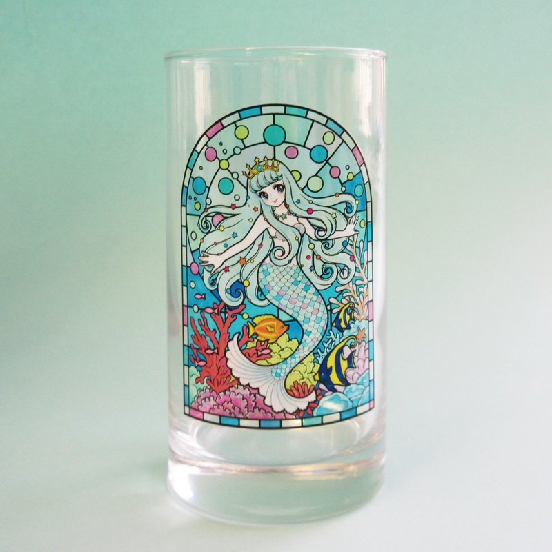 stained glass mermaid glass cup - Cups - Glass Multicolor