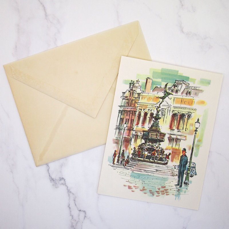 Vintage message card - การ์ด/โปสการ์ด - กระดาษ สีน้ำเงิน