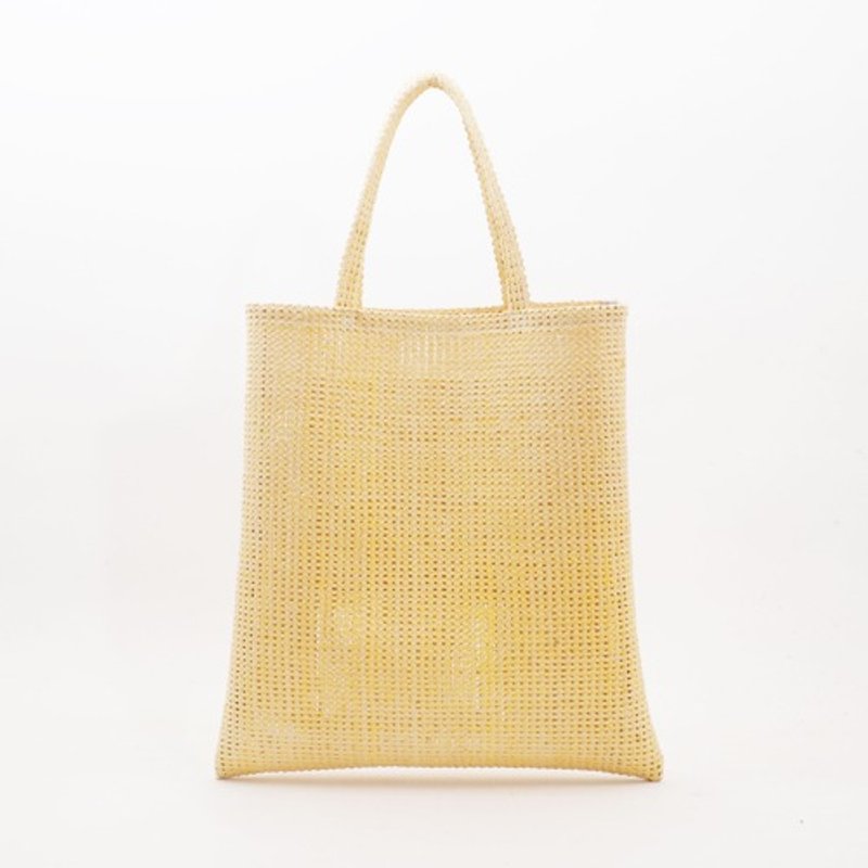 mesh fake leather hand bag（イエロー）人工皮革/33×33/MB010 - 手提包/手提袋 - 真皮 