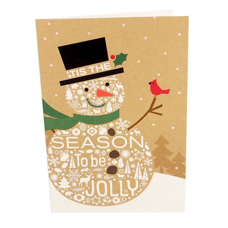 雪だるまはクリスマスカード[Hallmarkカードクリスマスシリーズ]の願いに満ちています。 - カード・はがき - 紙 多色