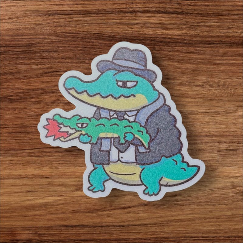 Burnout animals PVC waterproof stickers ∣ Mafia alligator - Stickers - Plastic 