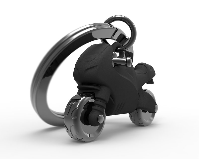 [Metalmorphose] MTM matte black motorcycle keychain heavy motorcycle/charm/gift - ที่ห้อยกุญแจ - โลหะ สีดำ