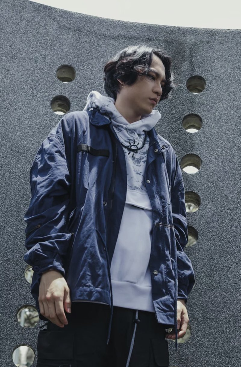 .67ARROW SEENER'S_SHELTER COAT_繭型工裝大外套 復古外套 防風 - 男夾克/外套 - 棉．麻 藍色